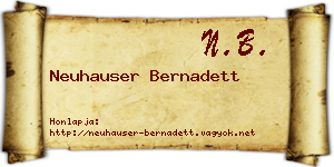 Neuhauser Bernadett névjegykártya